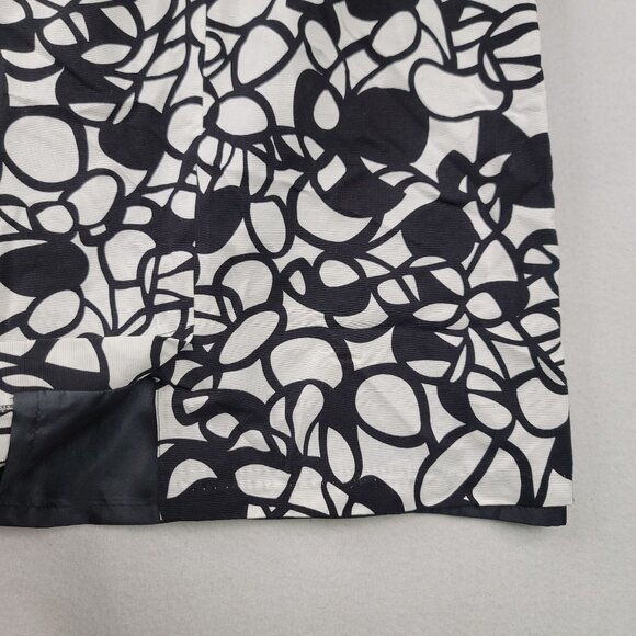 Robert Kitchen Black Ivory Abstract A-Line Skirt Size 10 - Picture 4 of 10